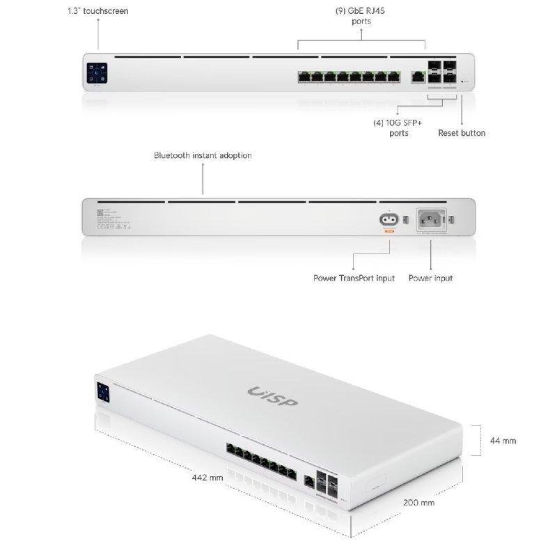 Router Ubiquiti UISP Router Pro 9 Puertos 4 SFP+ ARM Cortex-A57 4 GB DDR4 16 GB eMMC - Imagen 2