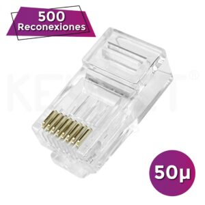 Conector datos RJ45 Cat6/6A UTP 23AWG 50µ"