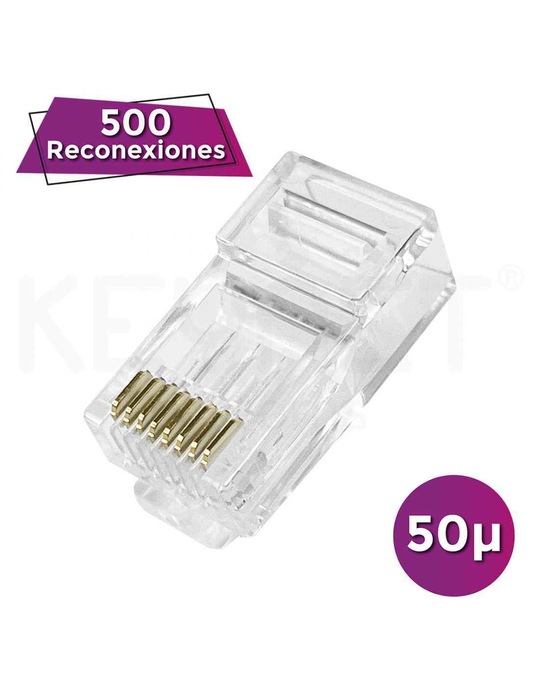 Conector datos RJ45 Cat6/6A UTP 23AWG 50µ"