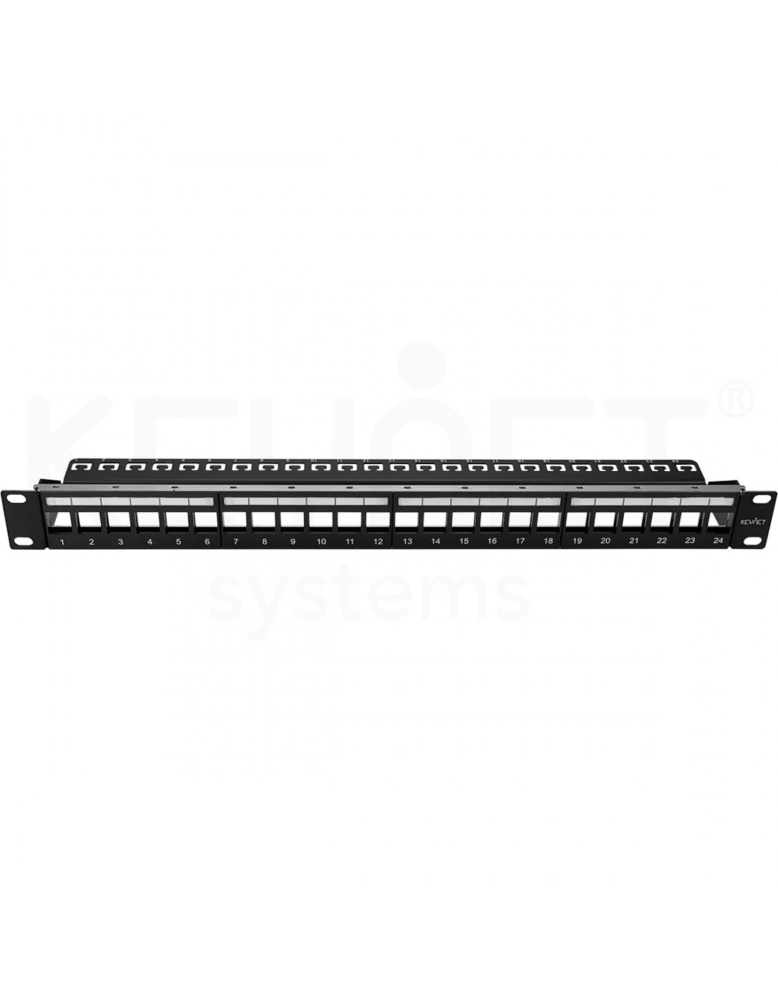 Panel de parcheo datos 19" vacío 24 puertos 1U