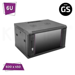 Armario rack GS a pared 6U 19" puerta de cristal